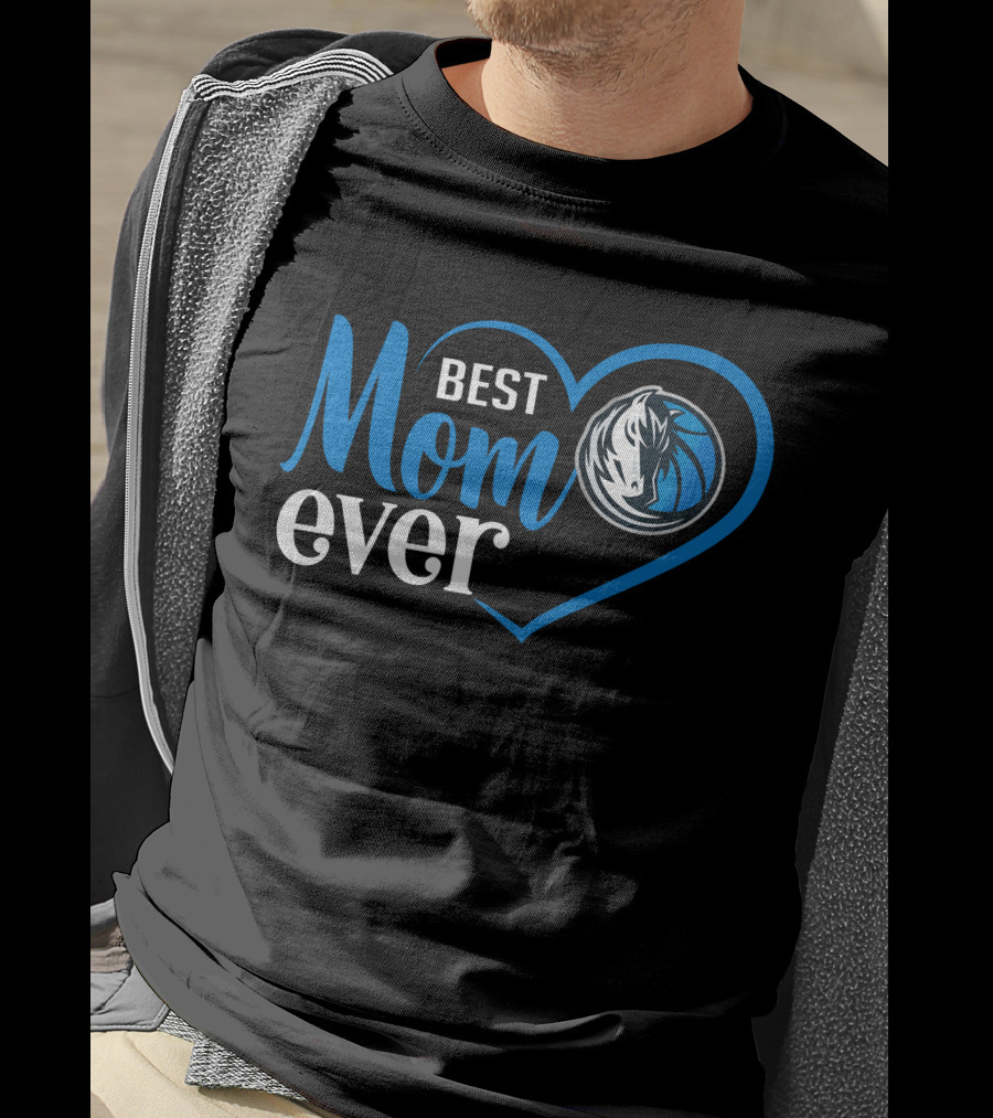 Dallas Mavericks Best Mom Ever Heart T-Shirt
