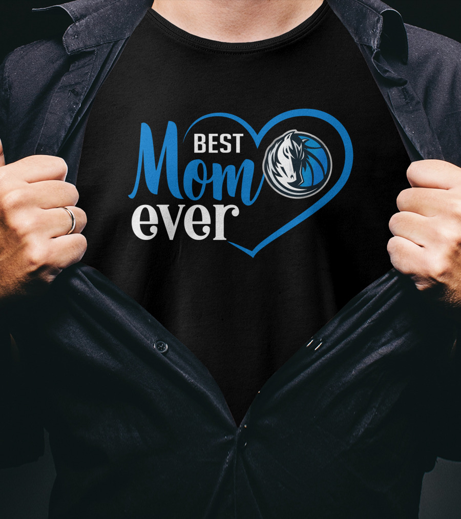 Dallas Mavericks Best Mom Ever Heart T-Shirt