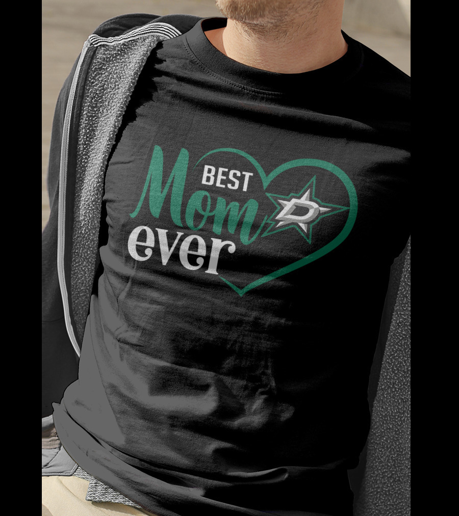 Dallas Stars Best Mom Ever Heart T-Shirt