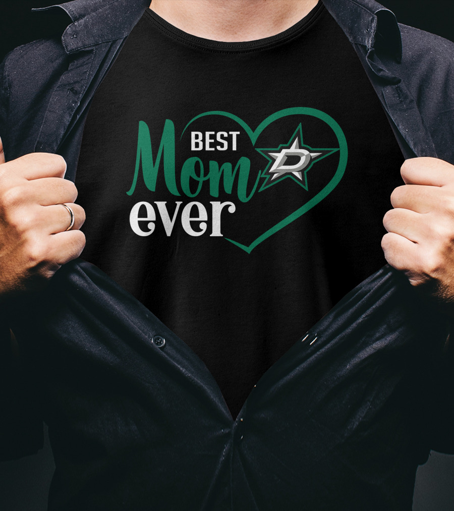Dallas Stars Best Mom Ever Heart T-Shirt