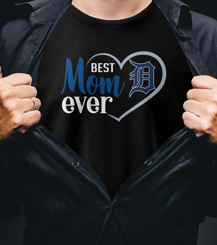 Best Mom Ever Detroit Tigers Heart T-Shirt