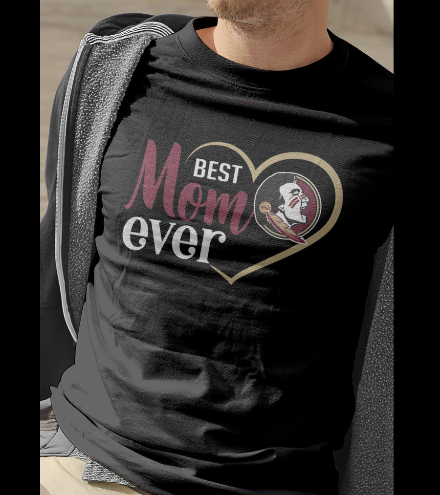Florida State Seminoles Best Mom Ever Heart T-Shirt