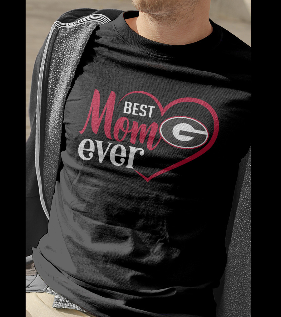 Georgia Bulldogs Best Mom Ever Heart T-Shirt