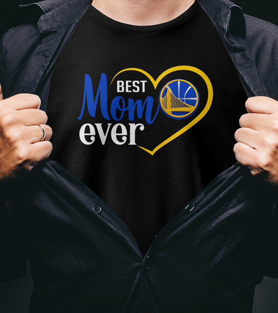 Golden State Warriors Best Mom Ever Heart And Basketball T-Shirt