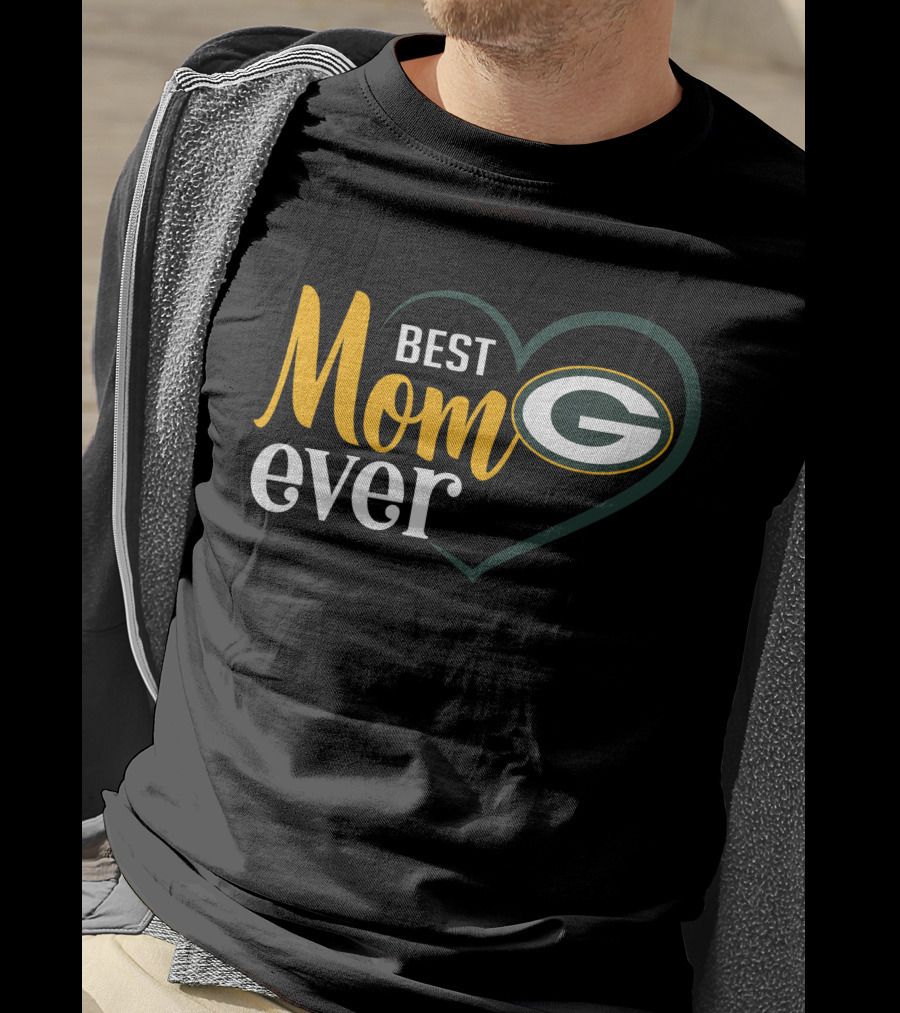 Green Bay Packers Best Mom Ever Heart T-Shirt