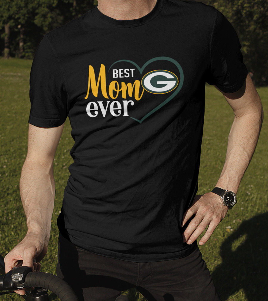 Green Bay Packers Best Mom Ever Heart T-Shirt