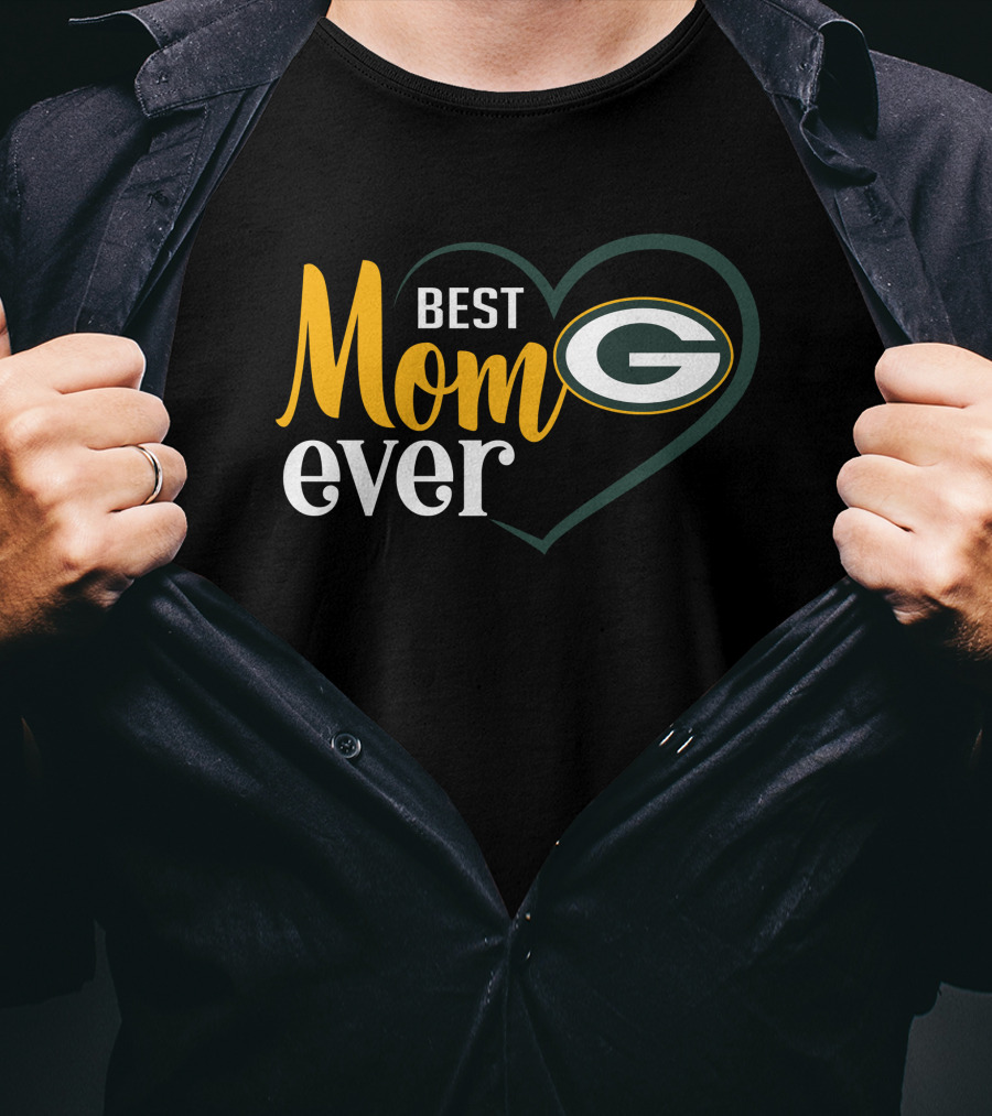 Green Bay Packers Best Mom Ever Heart T-Shirt