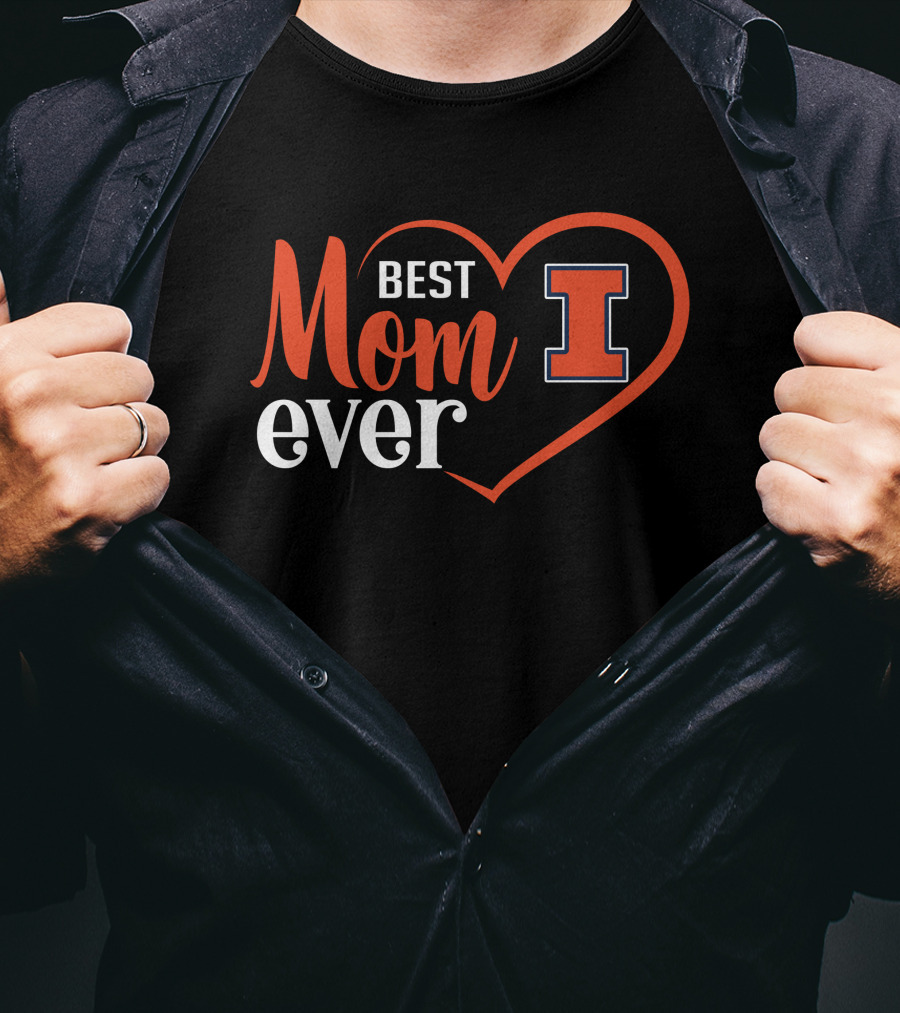 Illinois Fighting Illini Best Mom Ever Heart I T-Shirt
