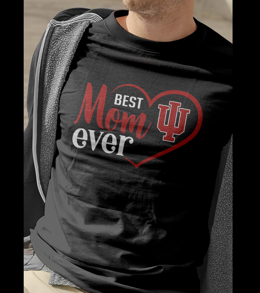 Indiana Hoosiers Iu Best Mom Ever Heart T-Shirt