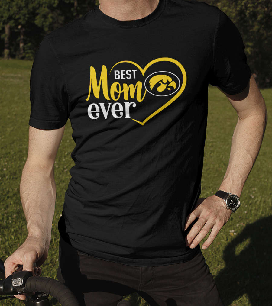 Iowa Hawkeyes Best Mom Ever Heart T-Shirt