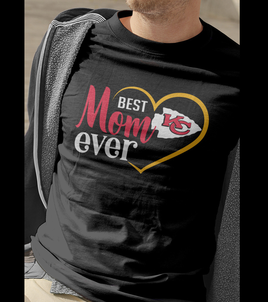 Best Mom Ever Kansas City Chiefs Heart T-Shirt