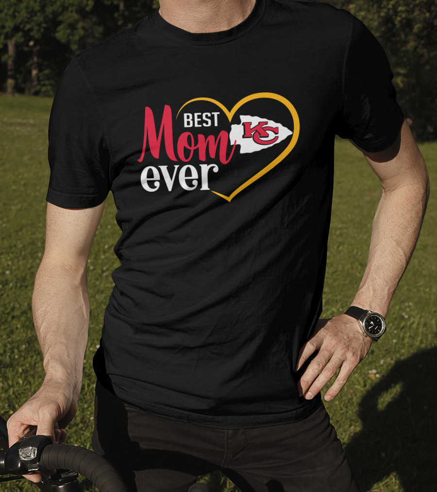 Best Mom Ever Kansas City Chiefs Heart T-Shirt