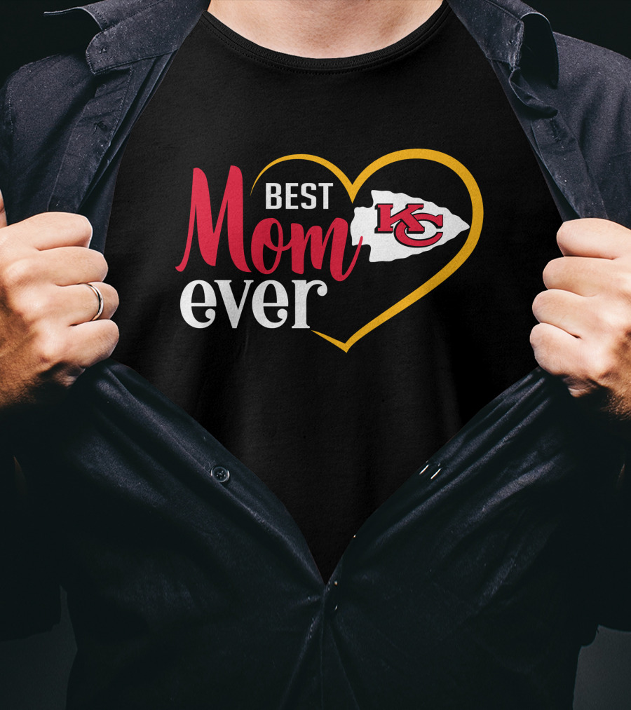 Best Mom Ever Kansas City Chiefs Heart T-Shirt