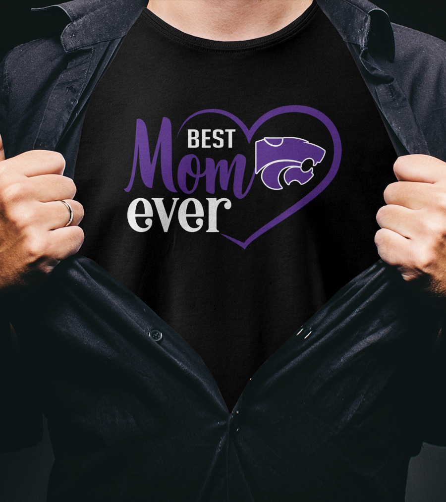 Best Mom Ever Kansas State Wildcats Heart T-Shirt
