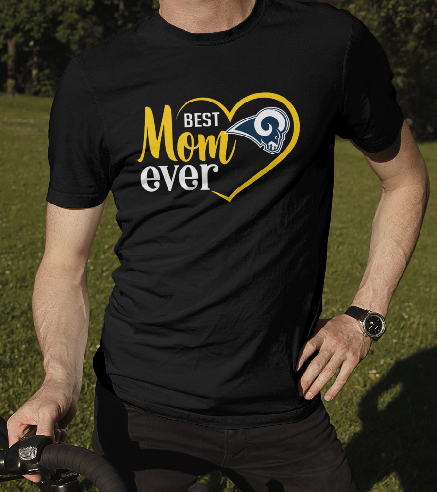 Los Angeles Rams Best Mom Ever Heart T-Shirt