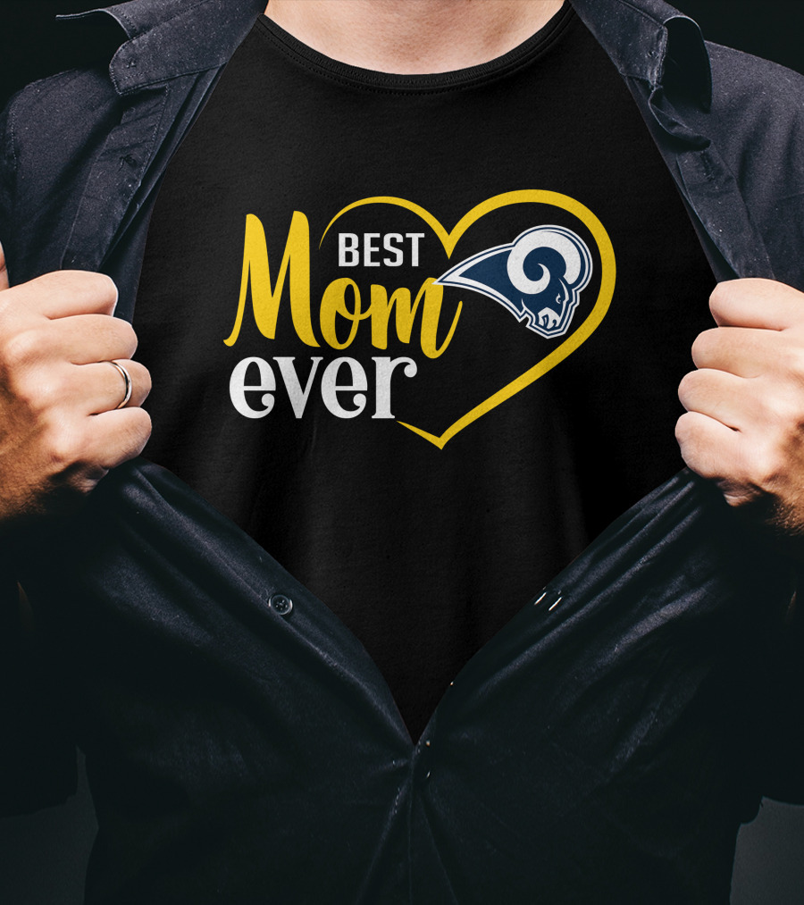 Los Angeles Rams Best Mom Ever Heart T-Shirt