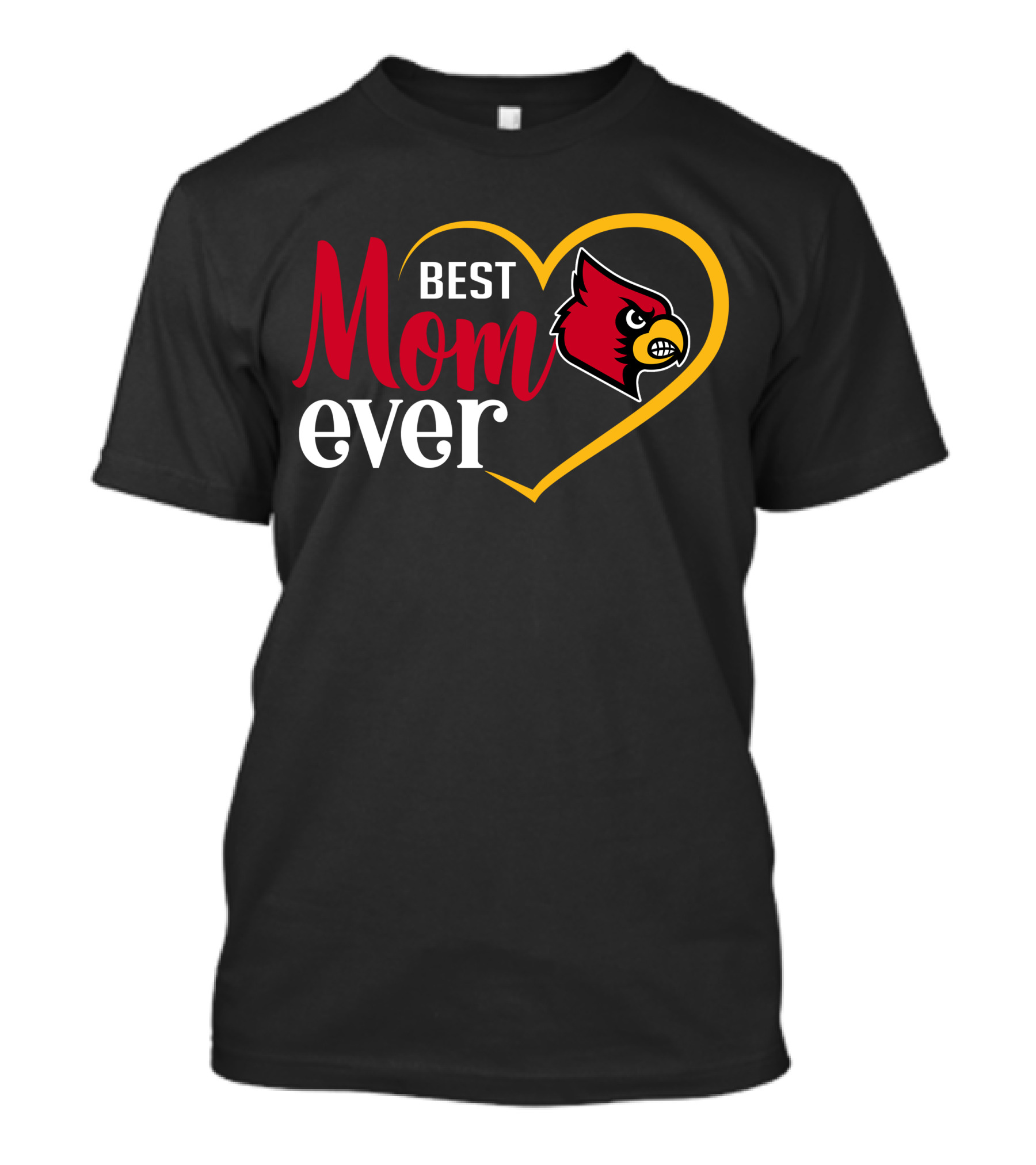 Louisville Cardinals Best Mom Ever Heart T-Shirt