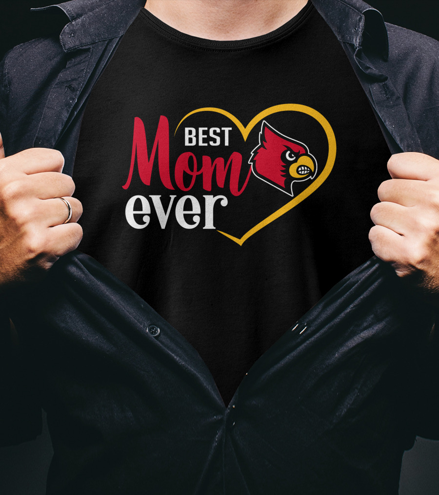 Louisville Cardinals Best Mom Ever Heart T-Shirt