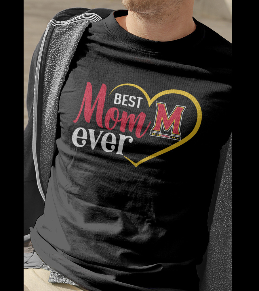 Maryland Terrapins Best Mom Ever Heart T-Shirt