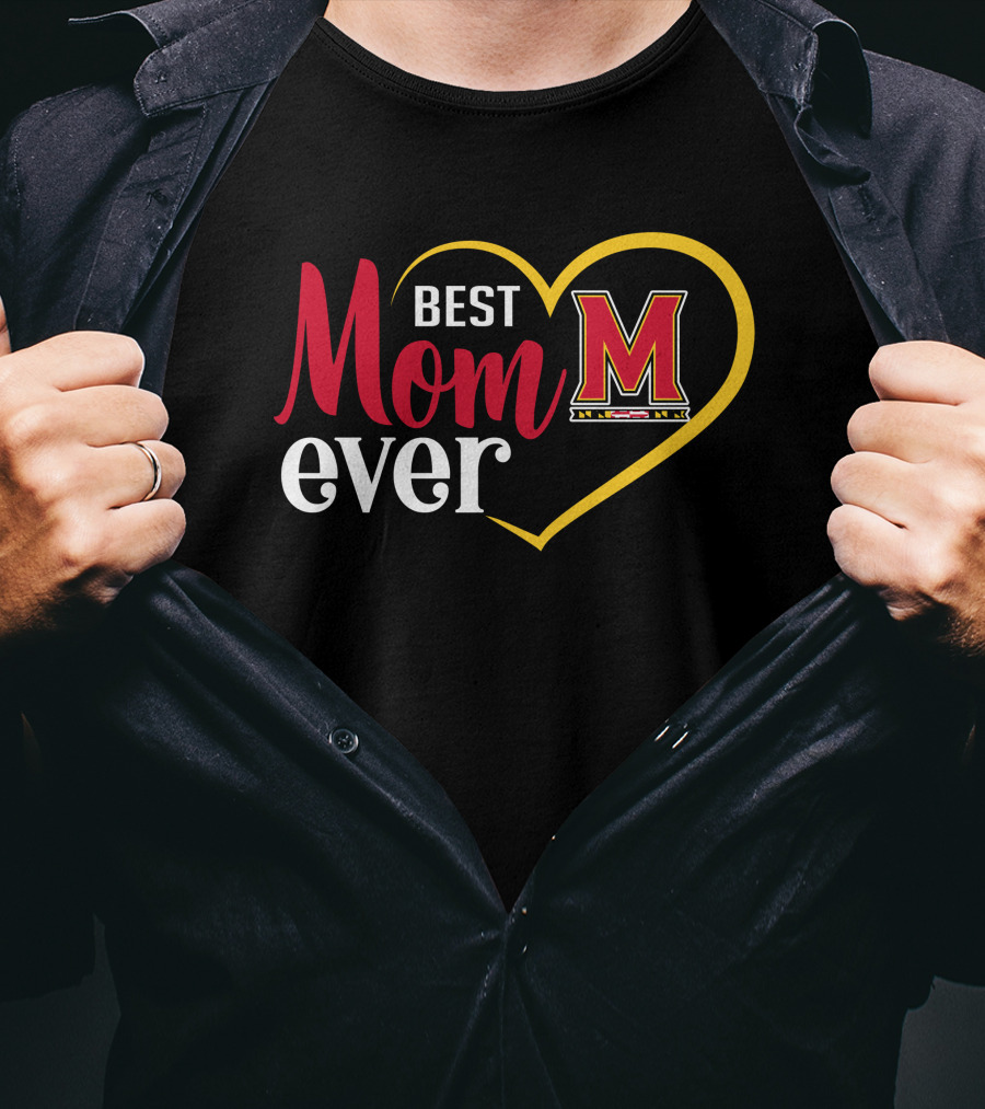 Maryland Terrapins Best Mom Ever Heart T-Shirt