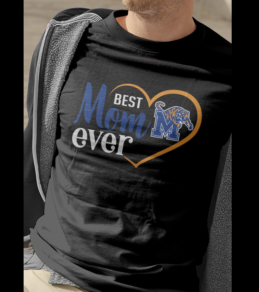 Memphis Tigers Best Mom Ever Heart T-Shirt