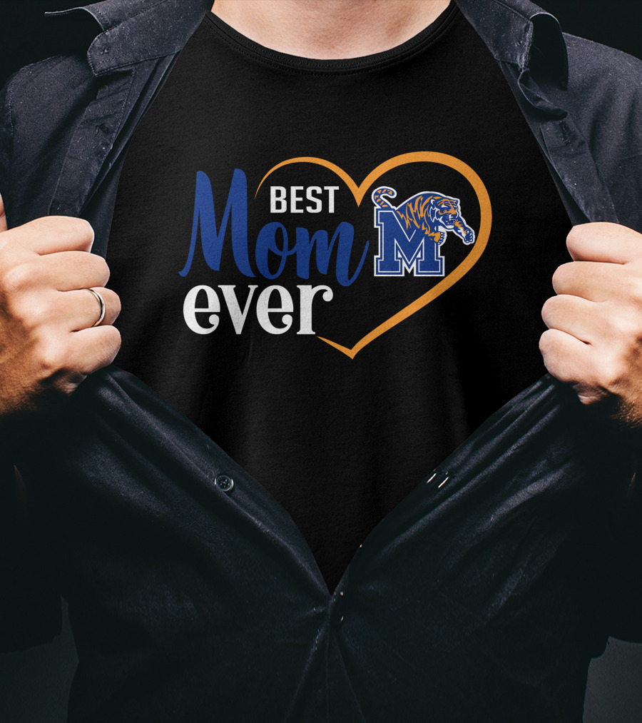Memphis Tigers Best Mom Ever Heart T-Shirt