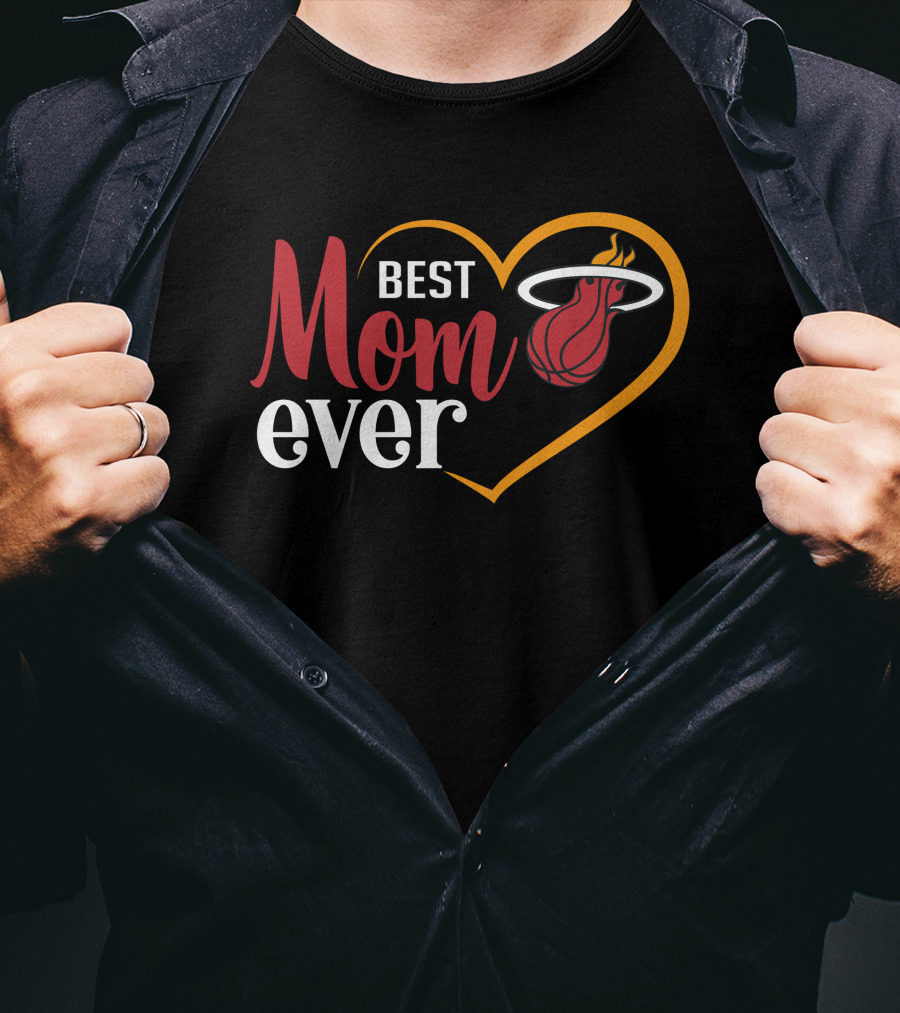 Miami Heat Best Mom Ever Heart Basketball T-Shirt