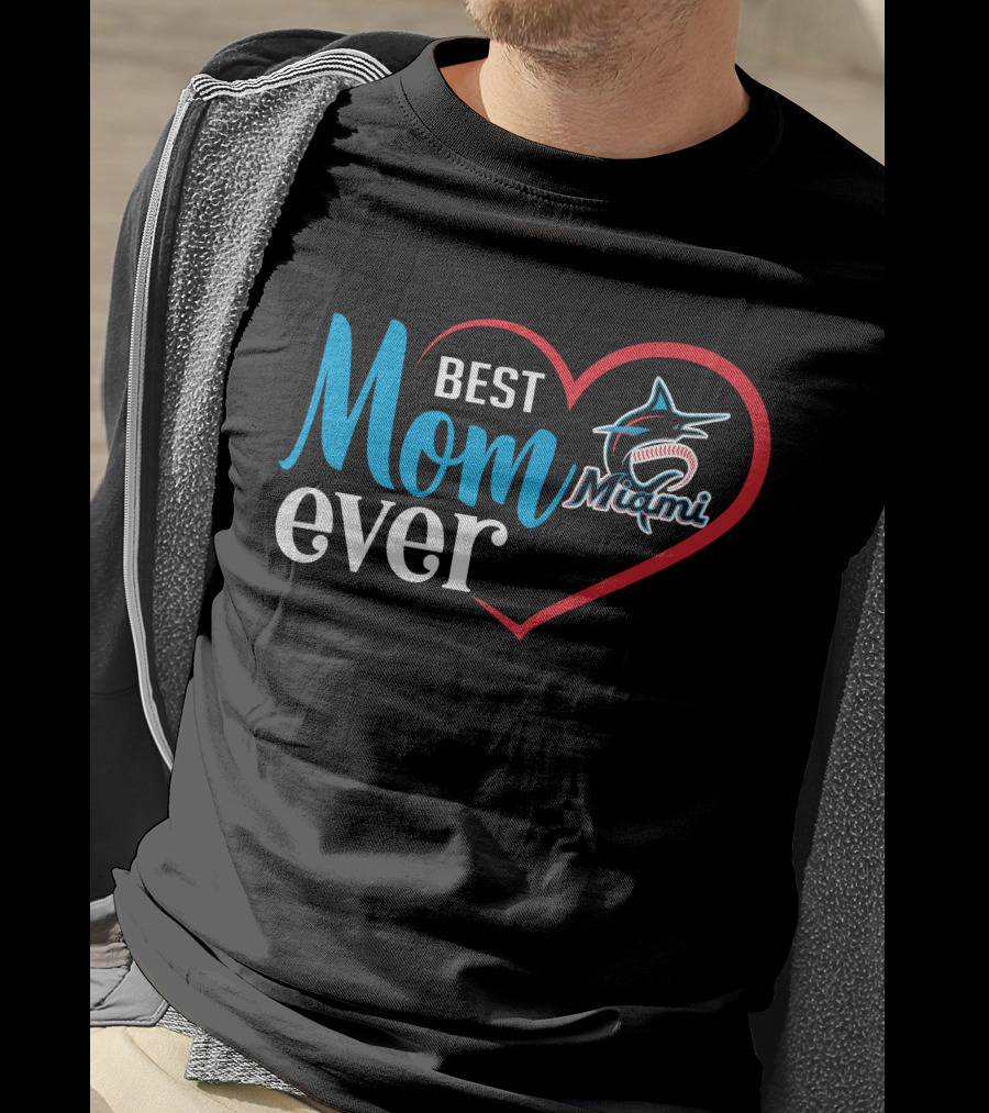 Best Mom Ever Miami Marlins Heart T-Shirt