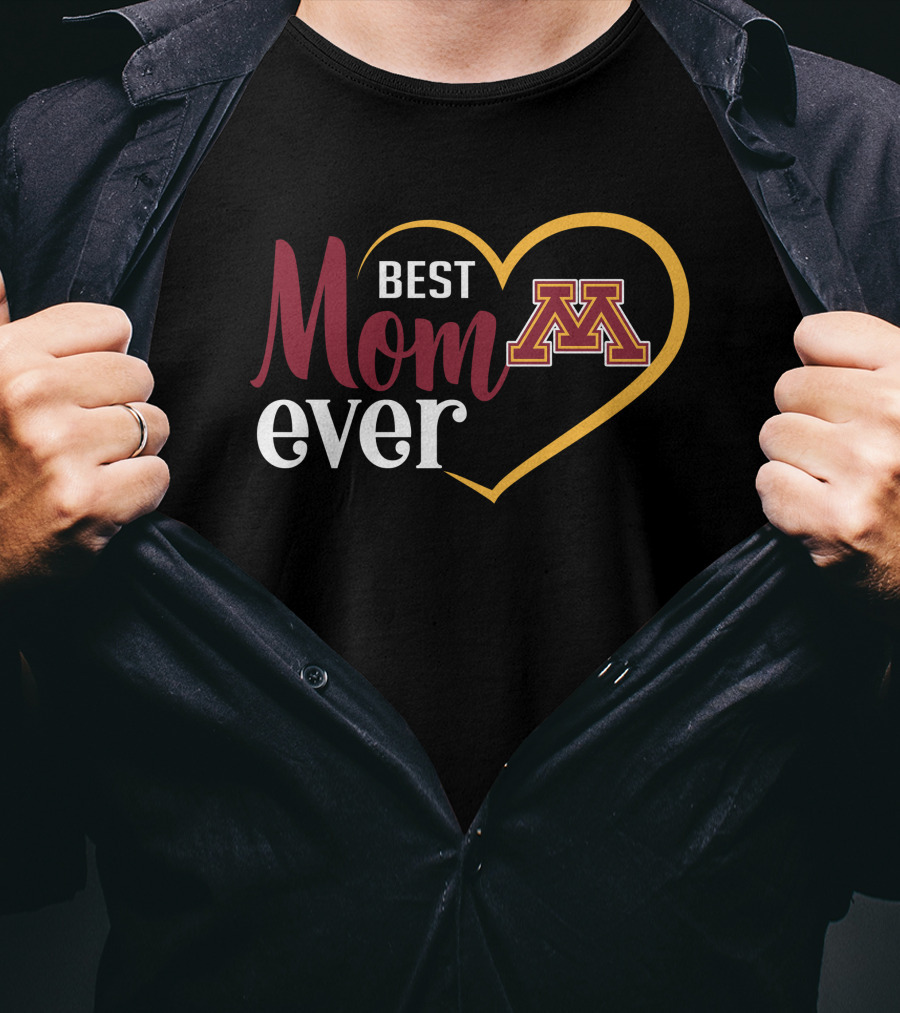 Minnesota Golden Gophers Best Mom Ever Heart T-Shirt