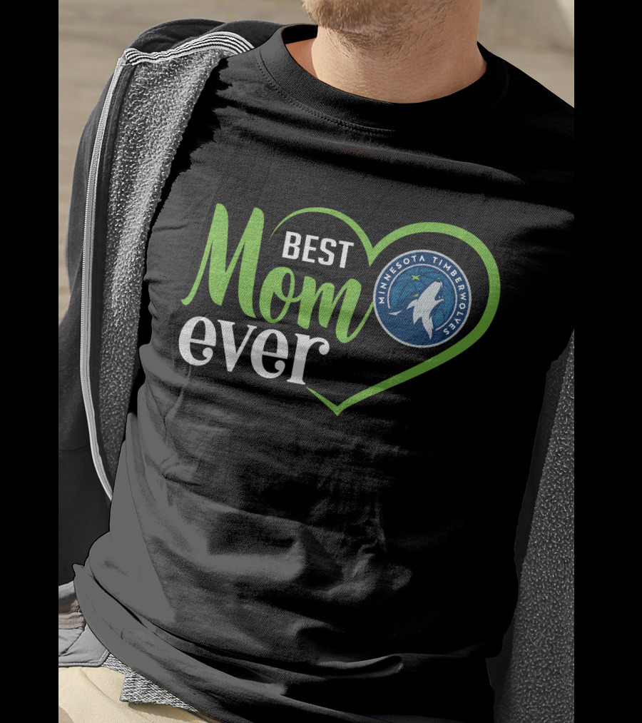 Minnesota Timberwolves Best Mom Ever Heart T-Shirt