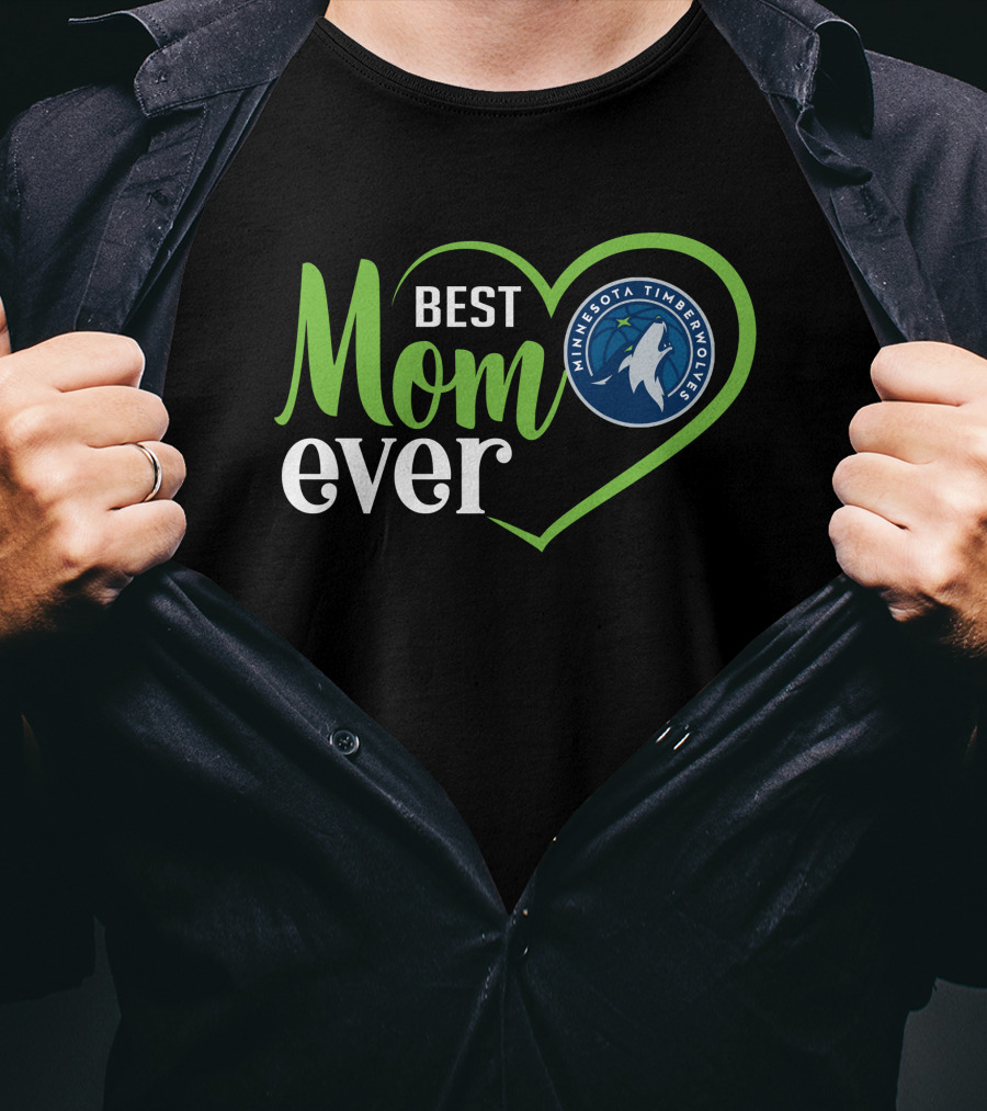 Minnesota Timberwolves Best Mom Ever Heart T-Shirt