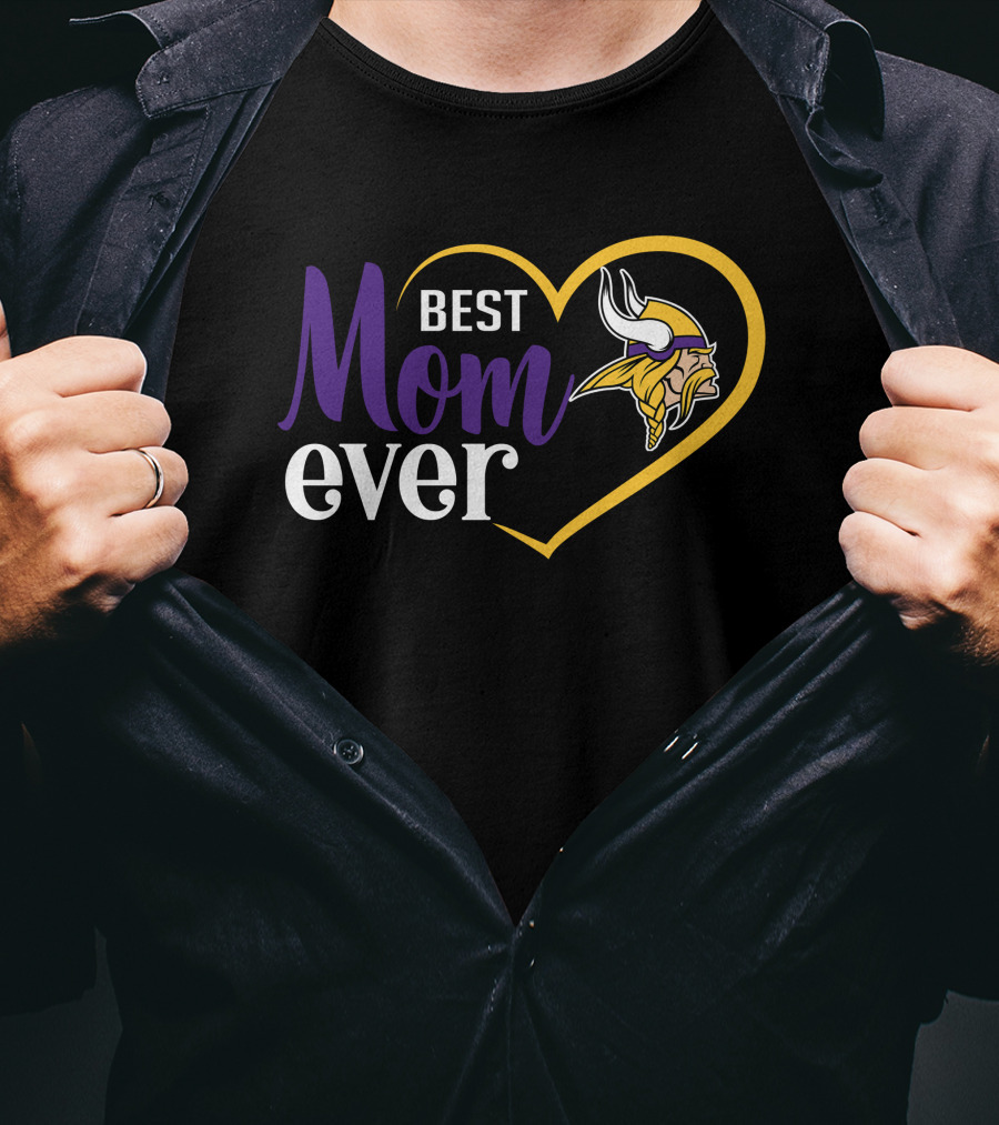 Minnesota Vikings Heart Best Mom Ever Viking T-Shirt