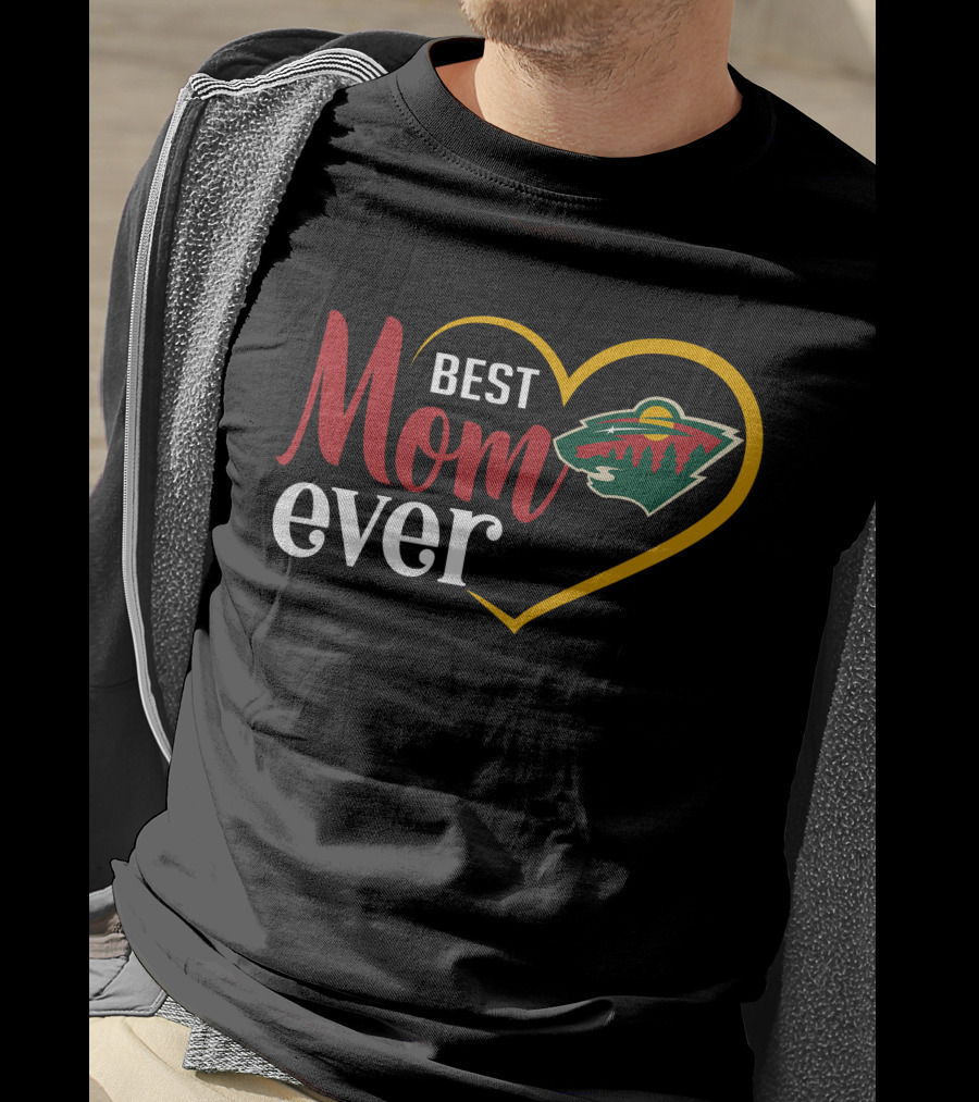 Minnesota Wild Best Mom Ever Heart T-Shirt