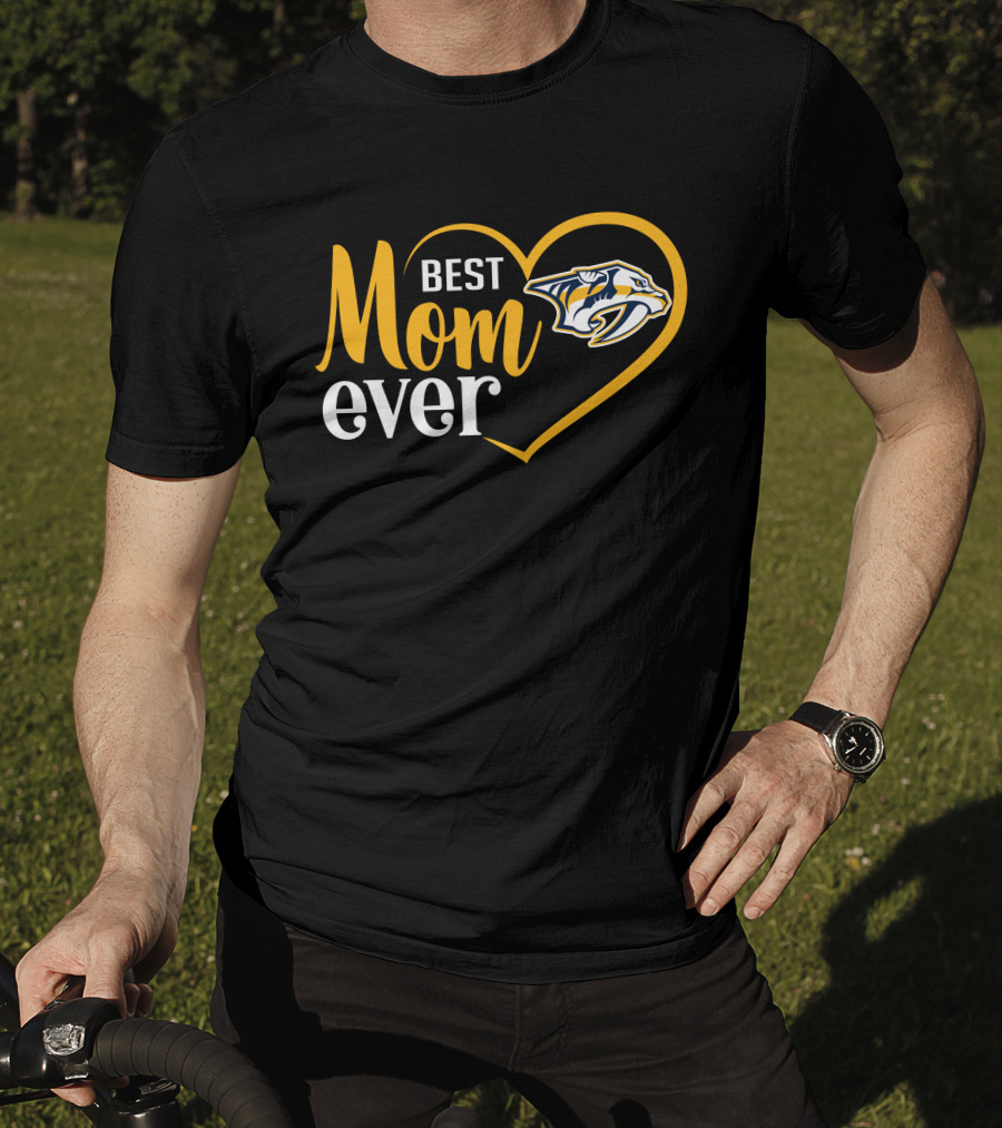 Nashville Predators Best Mom Ever Heart T-Shirt