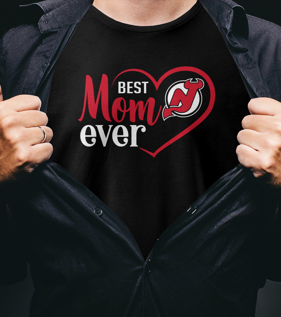 Best Mom Ever New Jersey Devils Heart T-Shirt