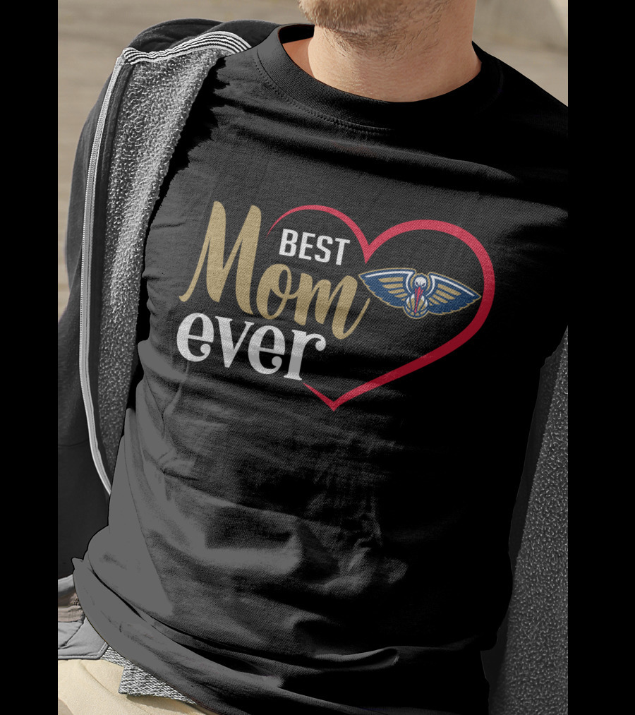 New Orleans Pelicans Best Mom Ever Heart T-Shirt
