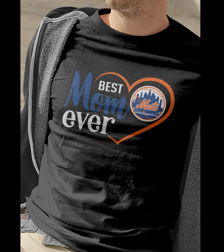 New York Mets Best Mom Ever Heart T-Shirt