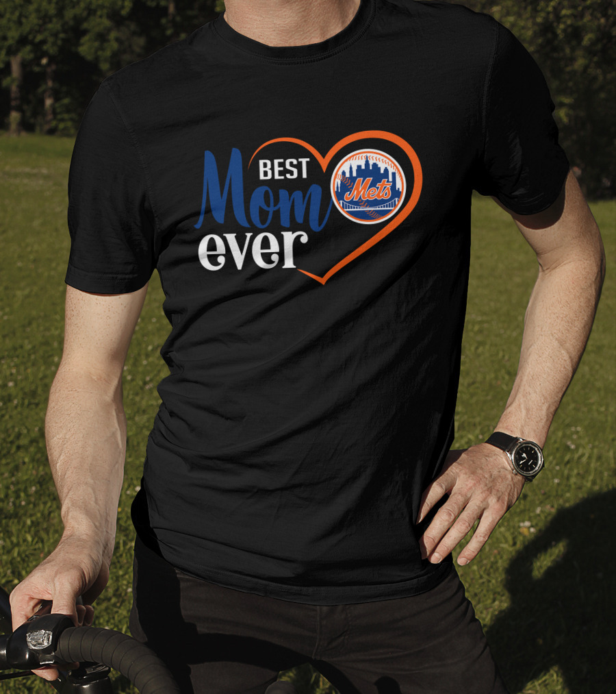 New York Mets Best Mom Ever Heart T-Shirt