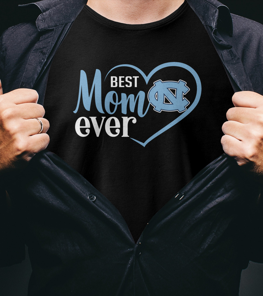 North Carolina Tar Heels Best Mom Ever Heart T-Shirt