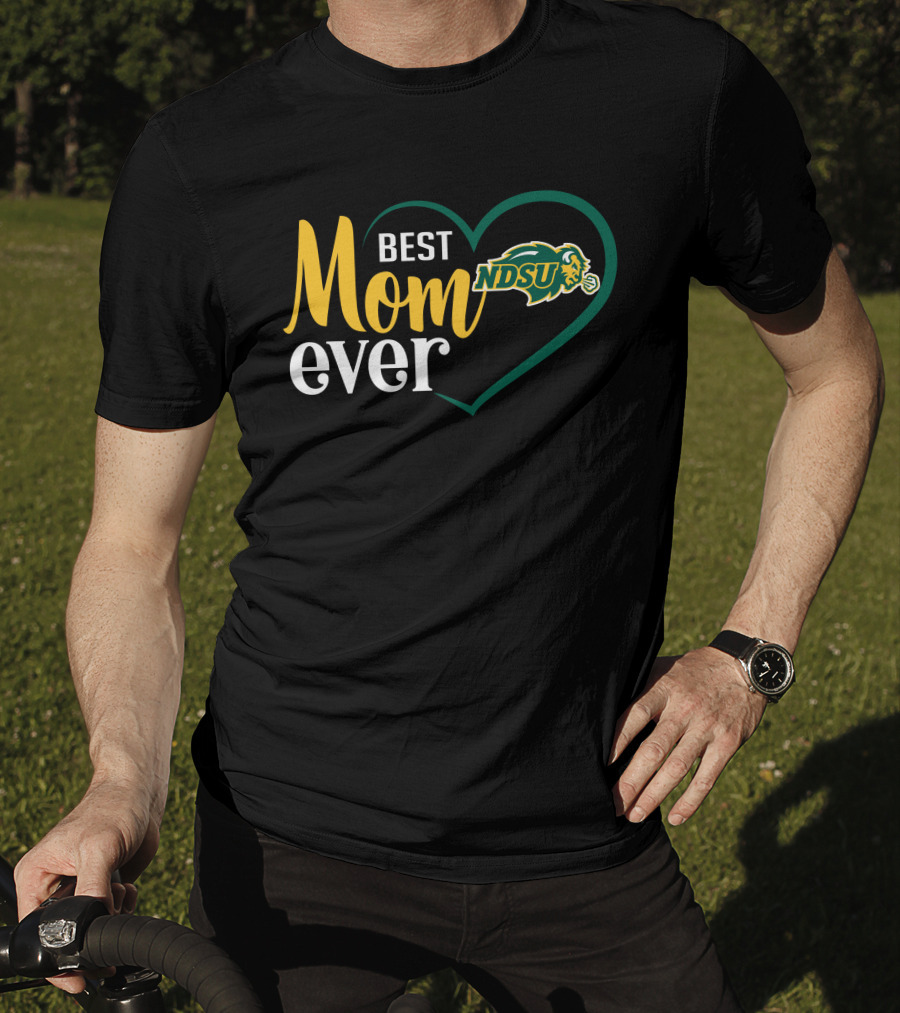 Best Mom Ever Ndsu Bison Heart T-Shirt