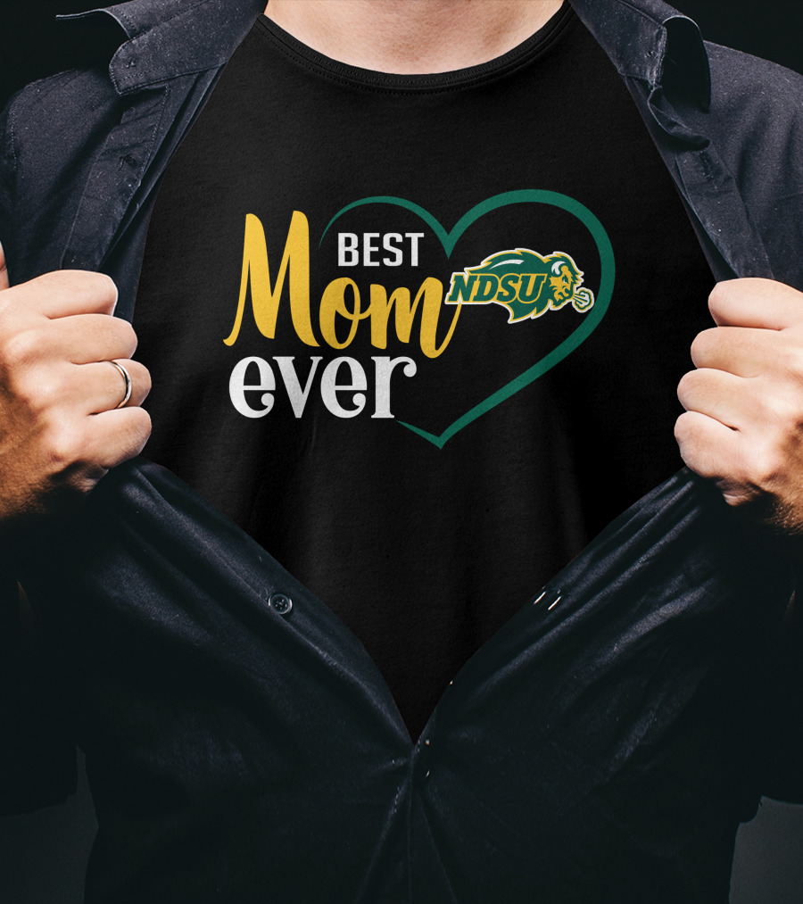 Best Mom Ever Ndsu Bison Heart T-Shirt