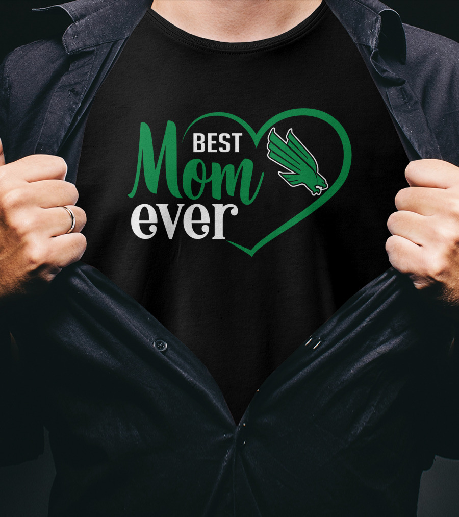 North Texas Mean Green Best Mom Ever Heart T-Shirt
