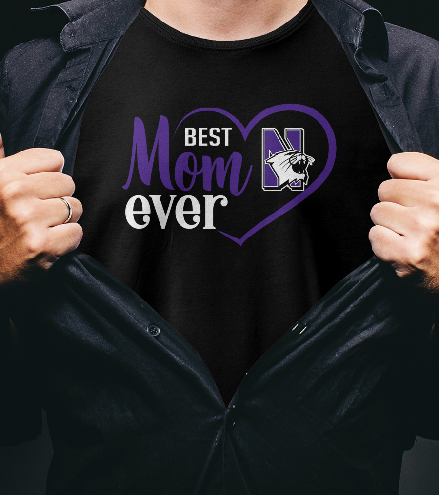 Northwestern Wildcats Best Mom Ever Heart T-Shirt