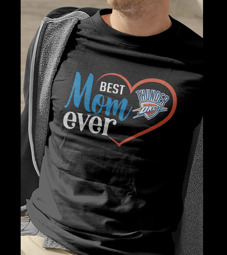 Oklahoma City Thunder Best Mom Ever Heart T-Shirt