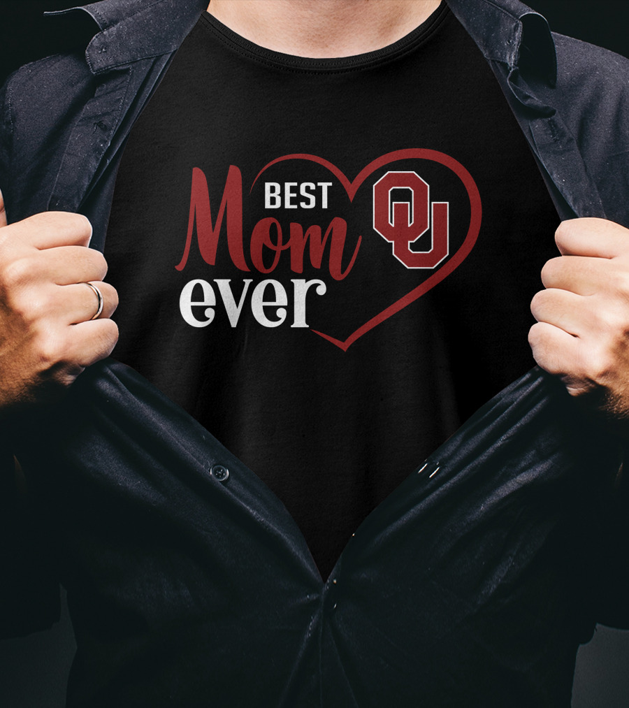 Best Mom Ever Oklahoma Sooners Heart Ou T-Shirt