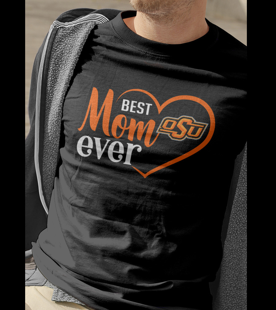 Best Mom Ever Oklahoma State Cowboys Heart Osu T-Shirt