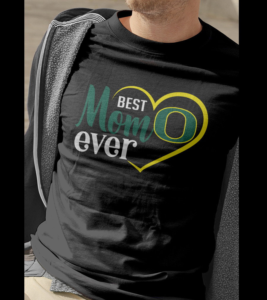 Oregon Ducks Best Mom Ever Heart O T-Shirt