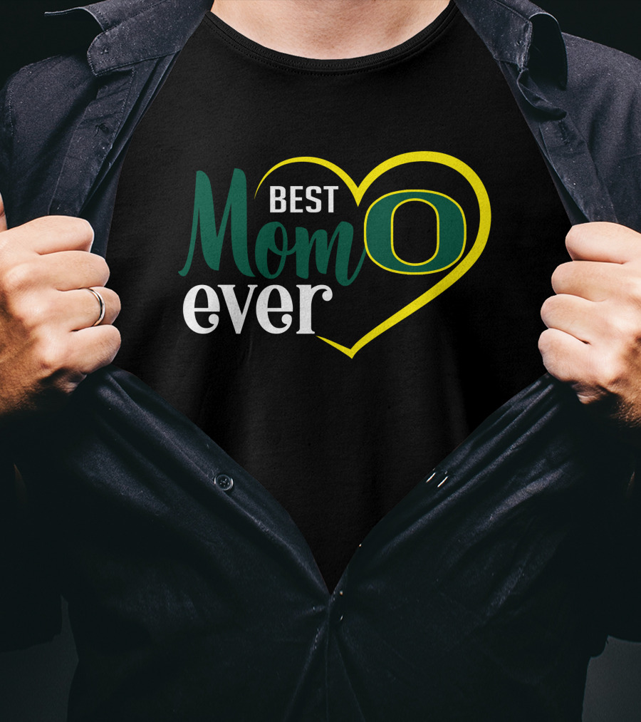 Oregon Ducks Best Mom Ever Heart O T-Shirt