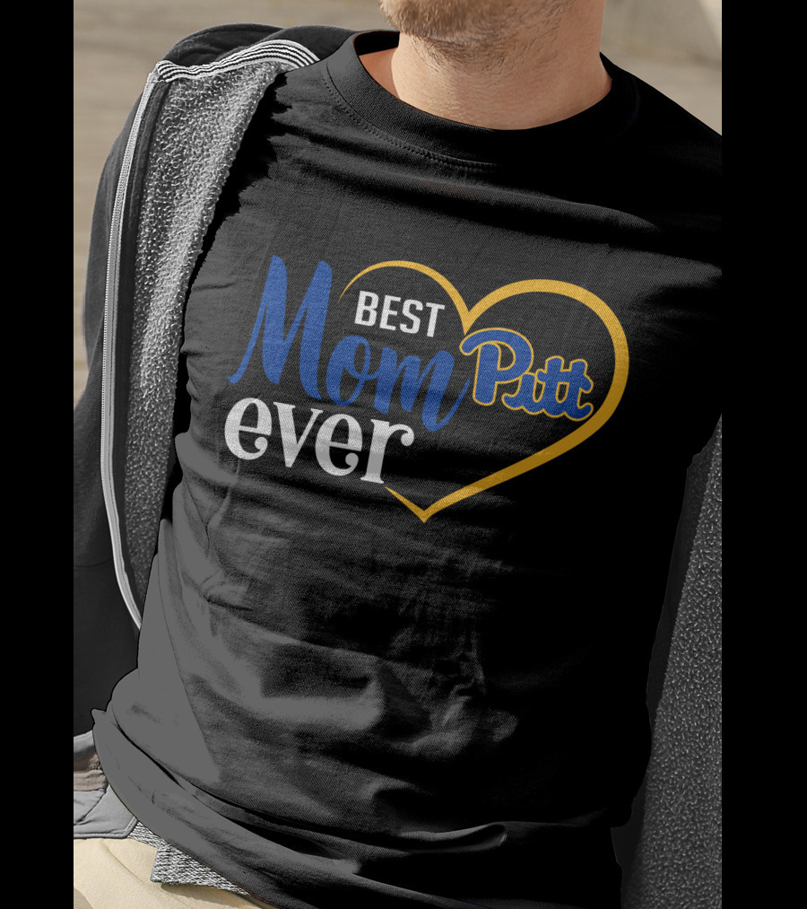 Best Mom Ever Pitt Panthers Heart T-Shirt