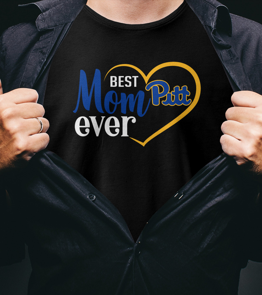 Best Mom Ever Pitt Panthers Heart T-Shirt